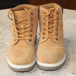 Thereabouts Luke Wheat Hiking Lace/Zipper Boots Shoes 2M Jc Penney